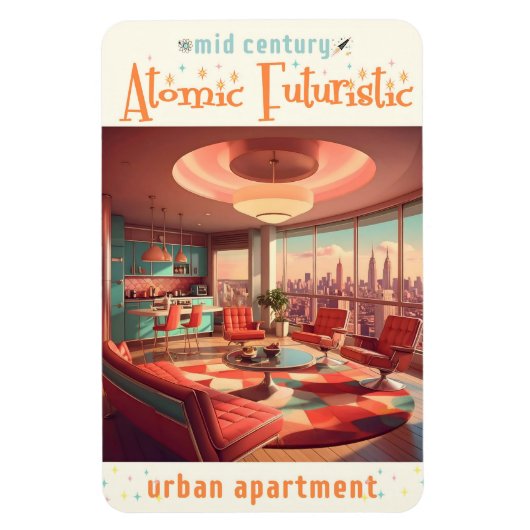 Atomic Futuristic Urban Apartment Magneet (Verticaal)