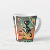 Atomic futuristische kosmische zwarte kat cocktail latte mok (Rechterhoek)