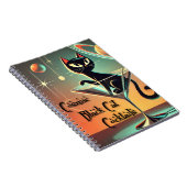 Atomic futuristische kosmische zwarte kat cocktail notitieboek (Rechterzijde)