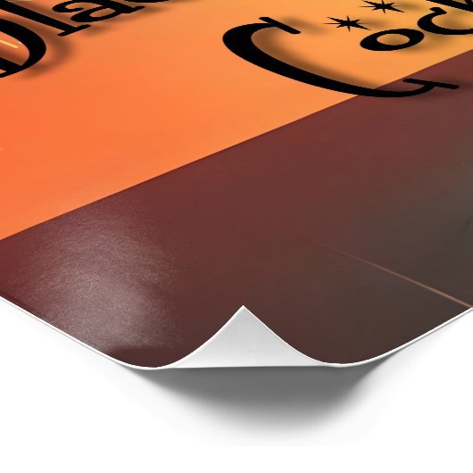 Atomic futuristische kosmische zwarte kat cocktail perfect poster (Hoek)