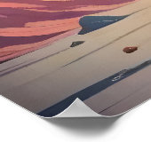 Atomic futuristische kosmische zwarte kat in het m poster (Hoek)