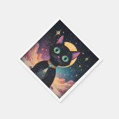 Atomic futuristische kosmische zwarte kat in het m servet (Hoek)