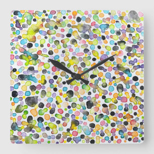 Atomic Gumdrops Wandklok Vierkante Klok
