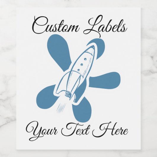 Atomic Kitchen - Retro Splat Rocket Wijn Etiket (Enkel label)