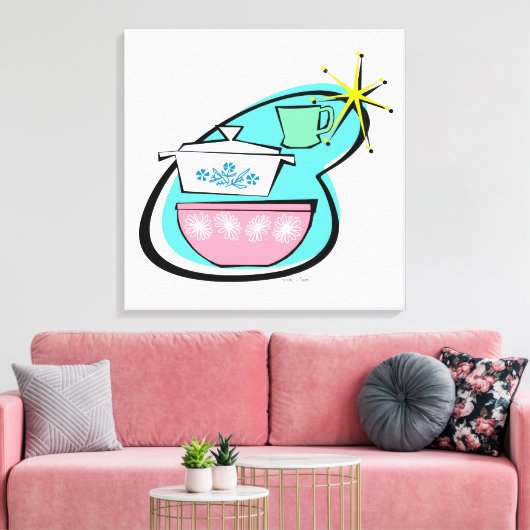 Atomic kookgerei ontwerp uitgerekt canvas (Insitu (Woonkamer))