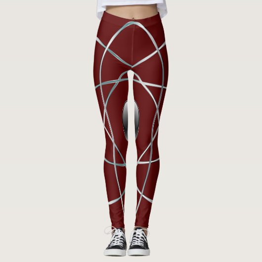 Atomic Maroon Leggings (Voorkant)