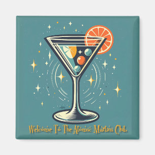Atomic Martini Club Retro Futuristische Cocktail Magneet
