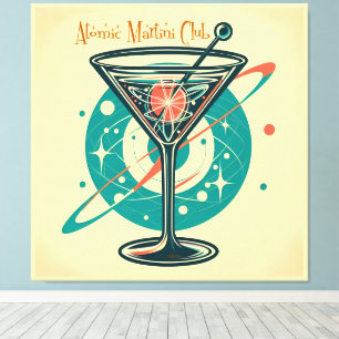 Atomic Martini Club Space Leeftijd Canvas Afdruk