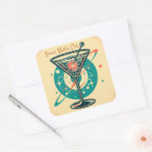 Atomic Martini Club Vierkante Sticker (Envelop)