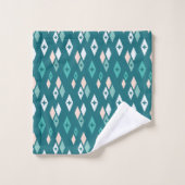 Atomic MCM Diamonds Blauwgroen patroon, peach, Ble Bad Handdoek (Wasdoekje)