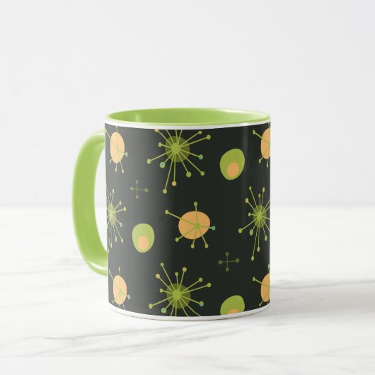 Atomic MCM Starburst Pattern Green, Oranje Mok (Voorkant links)