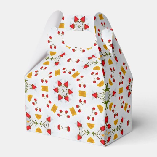 Atomic Mid Century Flower  Bedankdoosjes (Voorkant Zijde)