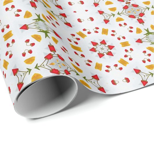 Atomic Mid Century Flower Cadeaupapier (Rol Hoek)