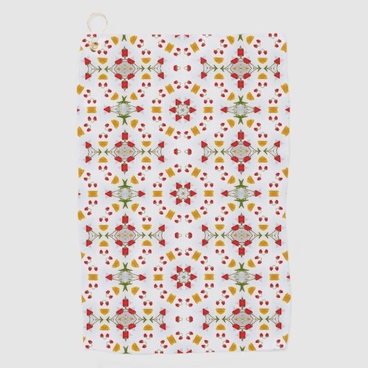 Atomic Mid Century Flower Golfhanddoek (Voorkant)