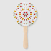 Atomic Mid Century Flower  Handwaaier (Achterkant)