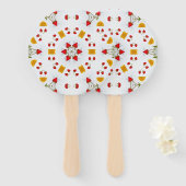 Atomic Mid Century Flower  Handwaaier (Voorkant en achterkant)