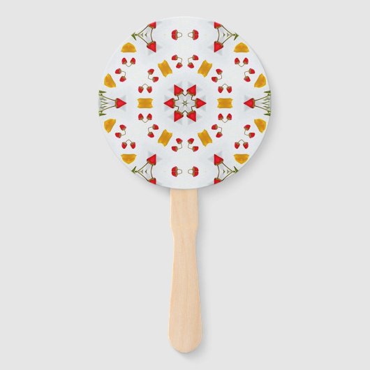 Atomic Mid Century Flower  Handwaaier (Voorkant)