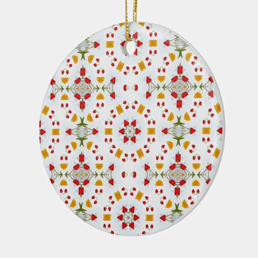 Atomic Mid Century Flower Keramisch Ornament (Links)