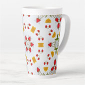 Atomic Mid Century Flower  Latte Mok (Rechterhoek)