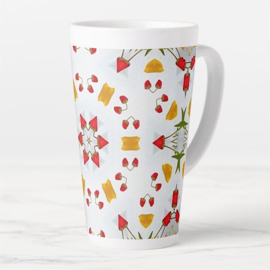 Atomic Mid Century Flower  Latte Mok (Rechterhoek)