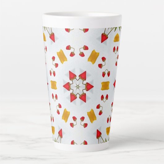 Atomic Mid Century Flower  Latte Mok (Voorkant)