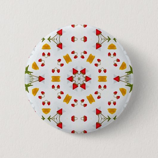 Atomic Mid Century Flower  Ronde Button 5,7 Cm (Voorkant)