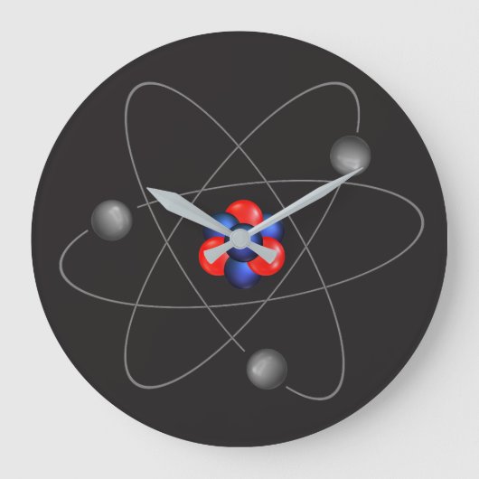Atomic Mid-Century Modern Retro Nuclear Grote Klok (Voorkant)