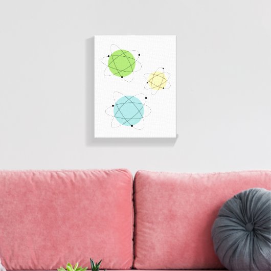Atomic Mid Century Moderne Verpakte Canvas Print (Insitu (Woonkamer))