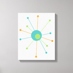 Atomic Midcentury Modern 11" x 14" Ingewikkeld Can Canvas Afdruk