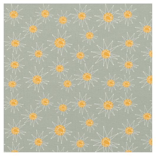 Atomic midden-midden Starburst Pattern Green Stof (Close Up)