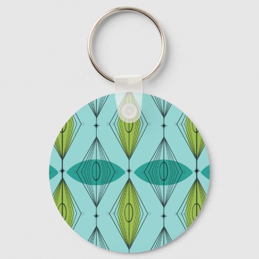 Atomic Ogee and Starbursts Button Sleutelhanger (Voorkant)