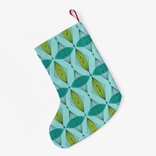 Atomic Ogee en Starbursts kerst Stocking Kleine Kerstsok (Achterkant (Hangend))