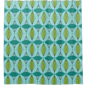 Atomic Ogee en Starbursts Shower Curtain Douchegordijn