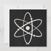 Atomic Orbit Icon Molecule Art Black Feestdagenkaart (Achterkant)