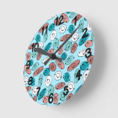 Atomic Ovals Turquoise Ronde Klok (Hoek)