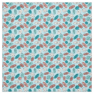 Atomic Ovals Turquoise Stof