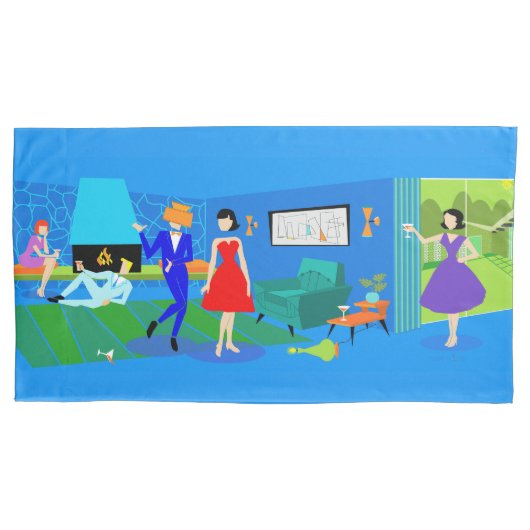 Atomic Palm Springs Cocktail Party Kussensloop (Voorkant)