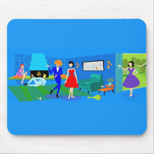 Atomic Palm Springs Cocktail Party Mousepad Muismat
