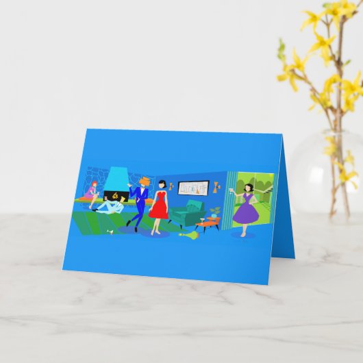 Atomic Palm Springs Cocktail Party Uitnodiging (Gele Bloem)