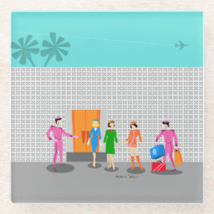 Atomic Palm Springs Stewardess Party Onderzetter Glazen Onderzetter