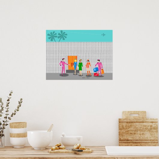 Atomic Palm Springs Stewardess Party Poster (Keuken)