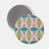 Atomic Pink Ogee & Starburst Ronde Magneet (Voorkant / Achterkant)
