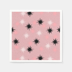 Atomic Pink Starbursts Paper Napkins Servetten