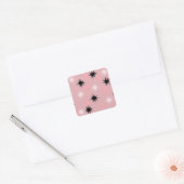 Atomic Pink Starbursts Square Stickers (Envelop)