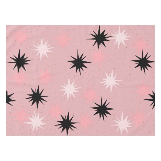 Atomic Pink Starbursts Tafelkleed (Voorkant (Horizontaal))