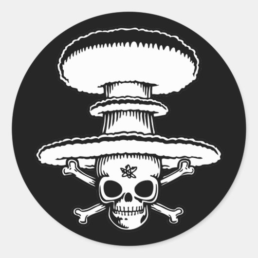 Atomic Pirate Ronde Sticker (Voorkant)
