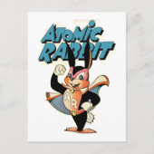 Atomic Rabbit grappige cartoon superheld Briefkaart (Voorkant)