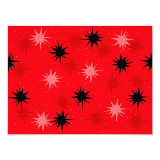 Atomic Red Starbursts fotopapier Foto Afdruk (Voorkant)