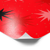 Atomic Red Starbursts fotopapier Foto Afdruk (Hoek)