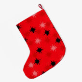 Atomic Red Starbursts kerst stoppen Grote Kerstsok (Achterkant (Hangend))
